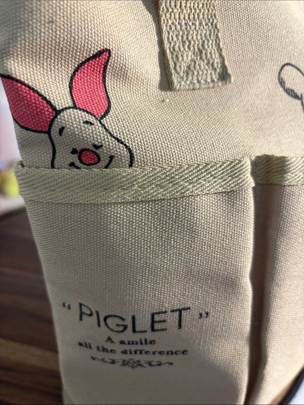 Pooh Kids Beige Canvas Tote Bag by (no brand)